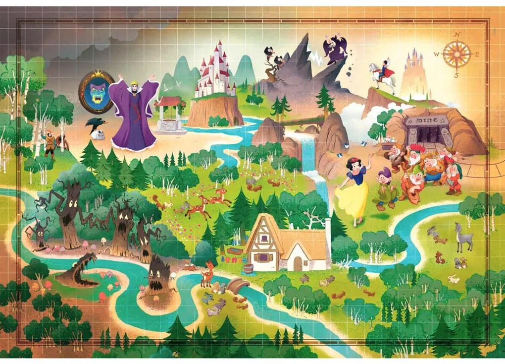 Prințesele Disney Snow White Hartă de povești puzzle 1000 de piese Clementoni