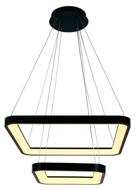 Brilagi - Lustră suspendată cu LED dimabilă pe cablu FALCON SLIM LED/78W/230V 50x50 cm neagră + telecomandă