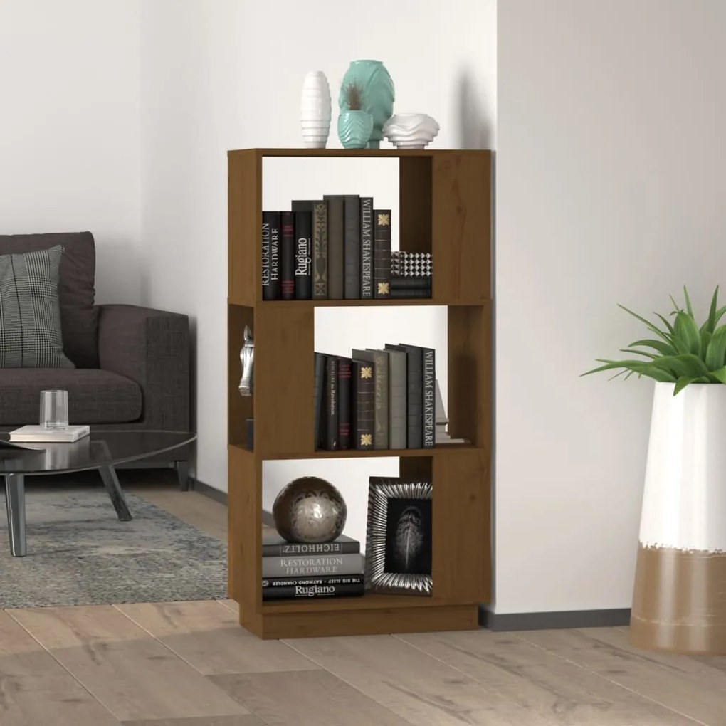 vidaXL Bibliotecă/Separator cameră maro miere 51x25x101 cm lemn pin