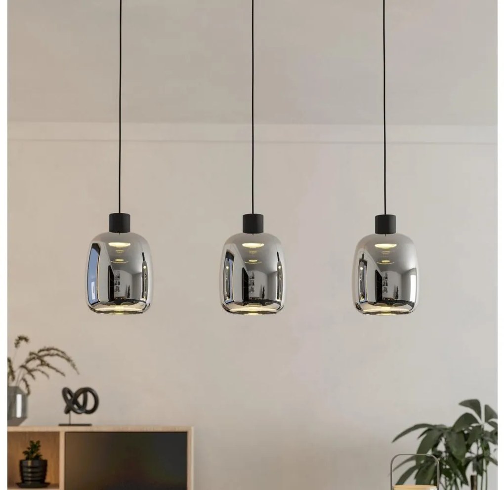 Lustră LED RGBW dimabilă pe cablu Eglo 901121 MOLOCHIO-Z 3xLED/3,7W/230V gri