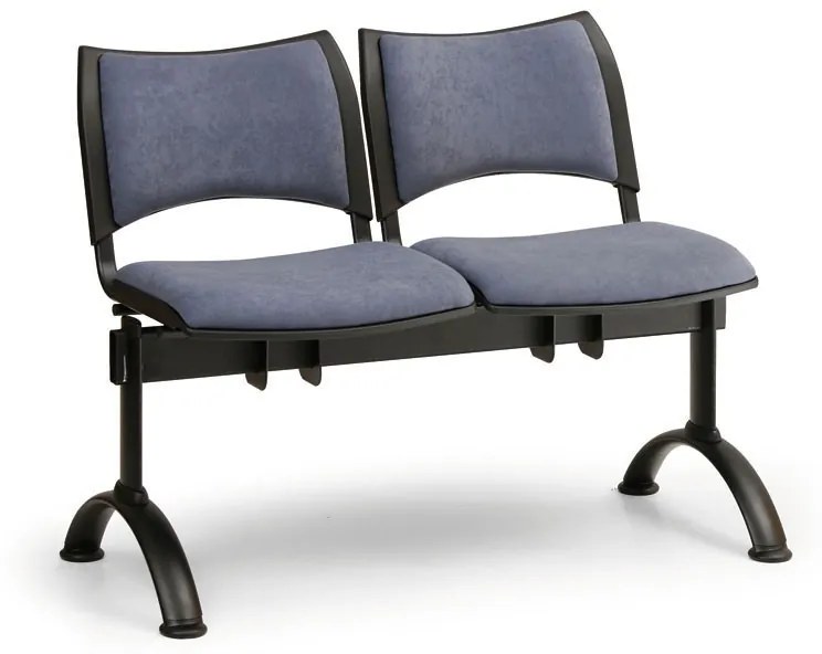 Bancuta tapitata SMART, 2 locuri - picioare negre, verde