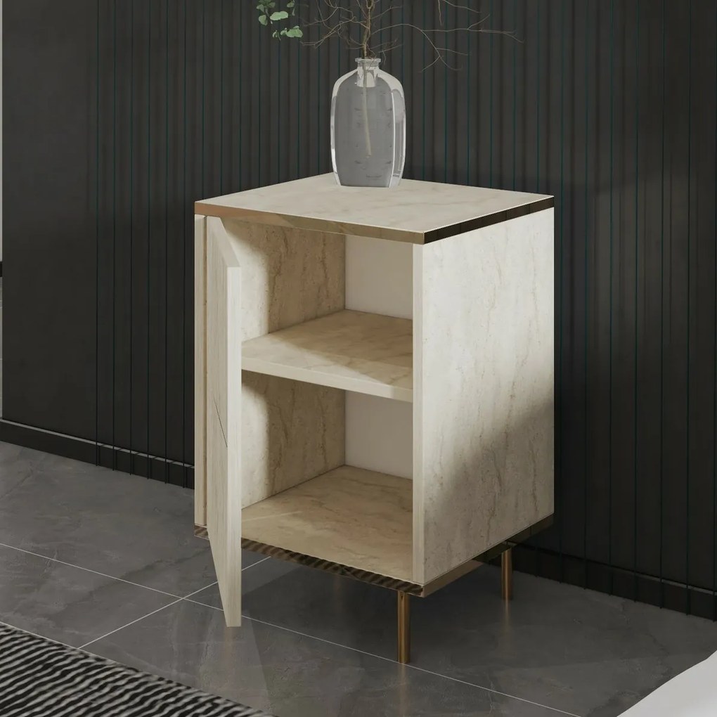 Noptieră Imaj Travertine and Gold