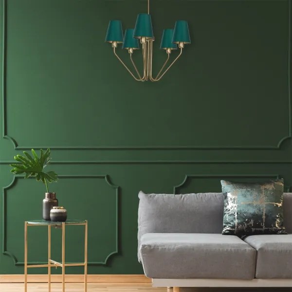 Lustră pe tijă VICTORIA 5xE27/60W/230V verde