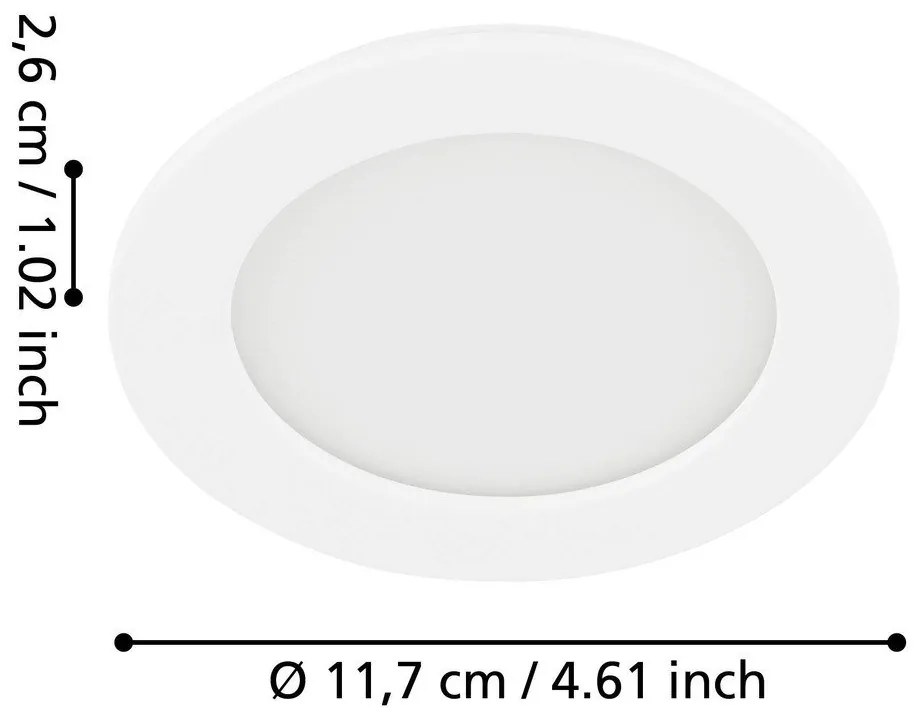 Plafonieră albă LED/încastrată FUEVA 5 – EGLO