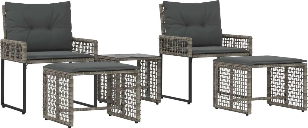 vidaXL Set de Mobilier pentru Exterior cu pernă 5 pcs Gri