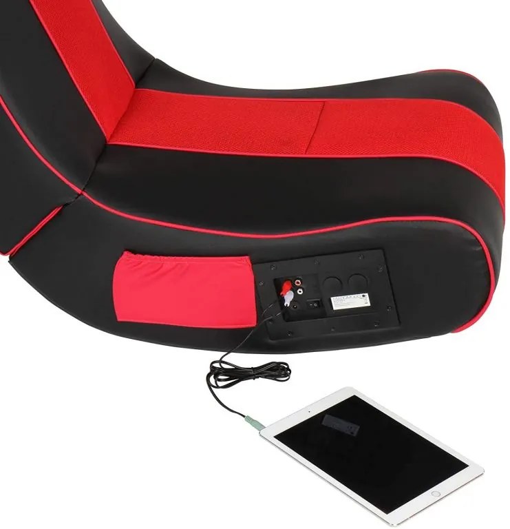 Fotoliu multimedia, 50 x 89 x 94 cm, roșu