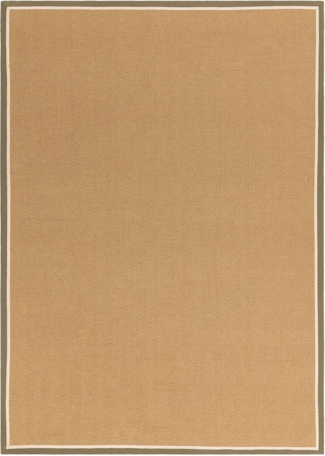 Covor kaki/în culoare naturală reversibil, țesut manual din iută 120x170 cm Bordo Herringbone Khaki – Asiatic Carpets