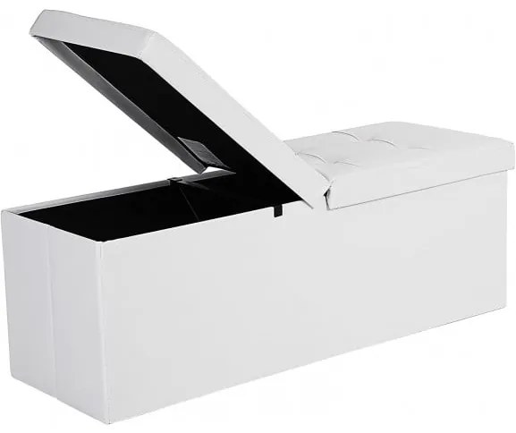 Bancheta Pliabila Amara, Cu Lada, Alba, 110 x 38 x 38 cm