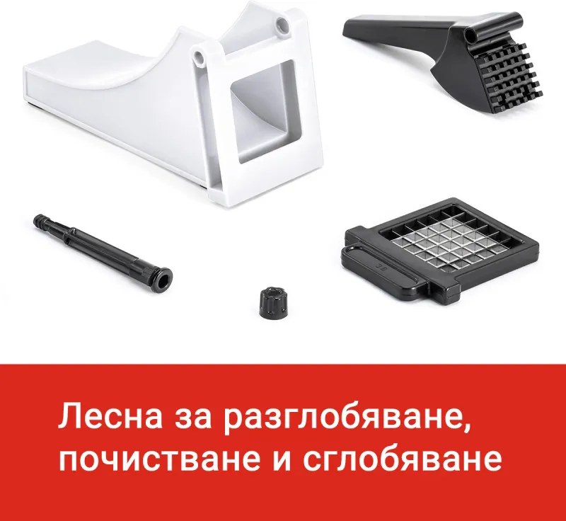 Feliator cartofi Izibizi PS-321B, Otel inoxidabil, Varfuri din cauciuc, Fara BPA, alb/negru