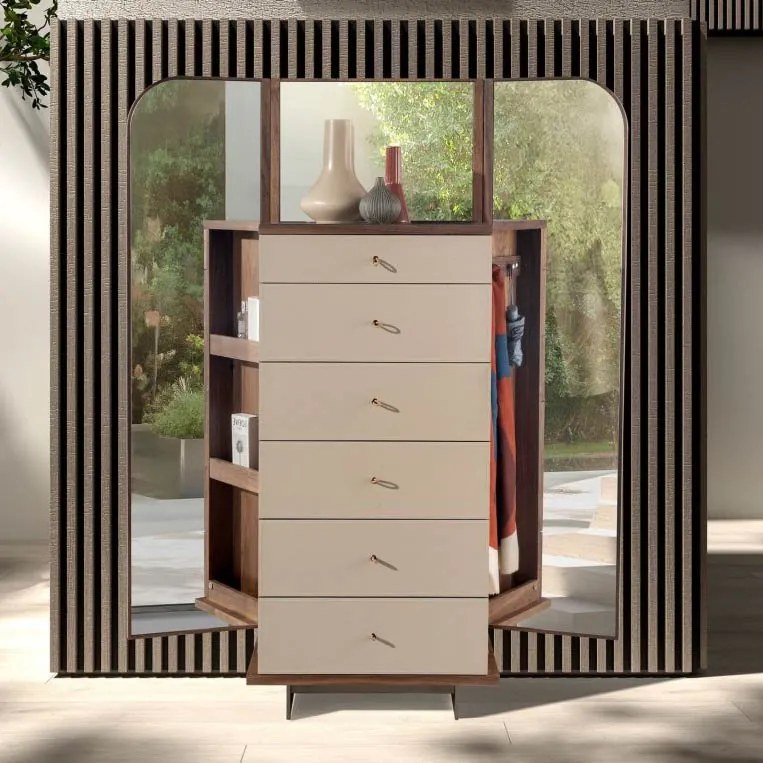 Comoda cu oglinda, sertar cu spatiu pentru ceasuri si bijuterii Chiffonier