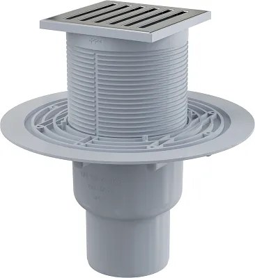 Sifon pardoseala 105 105 50 75 mm iesire verticala, gratar din otel inoxidabil, sistem de retinere a mirosurilor umed APV203