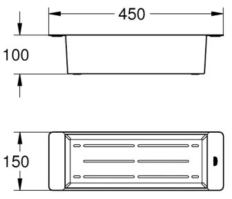 GROHE 40852SD0 - Strecurătoare multifuncțională 450 × 150 × 100 mm, din oțel inoxidabil