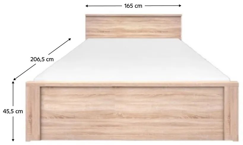 Pat matrimonial 160  cm Topta Typ 45 160 (Stejar sonoma). 1075480