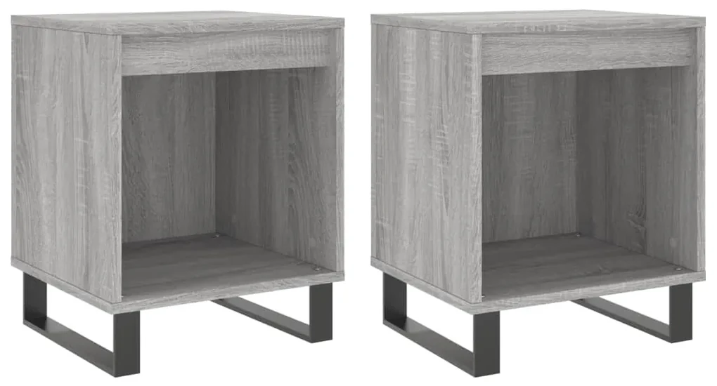 830745 vidaXL Noptiere, 2 buc., gri sonoma, 40x35x50 cm, lemn compozit