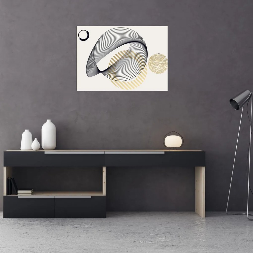 Tablou pe sticlă - Forme geometrice N⁰3 (70x50 cm)