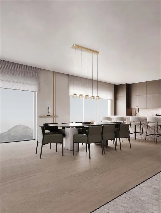 Lustra cu 5 pendule LED design modern LICIO