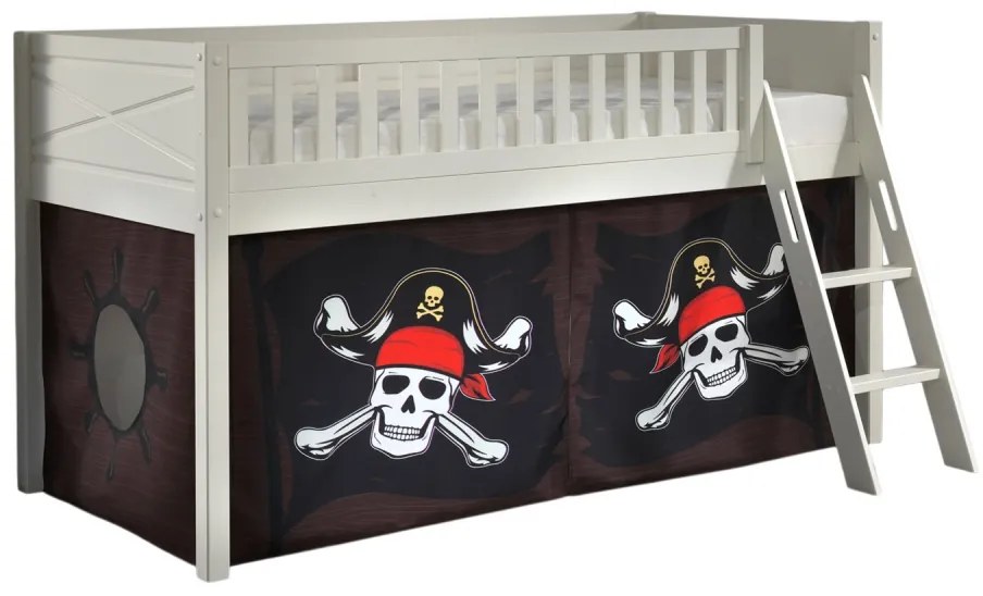 Set SCOTT este format din Pat copiiul de dormit înalt și perdeaua de joacă CARIBIAN PIRATES.