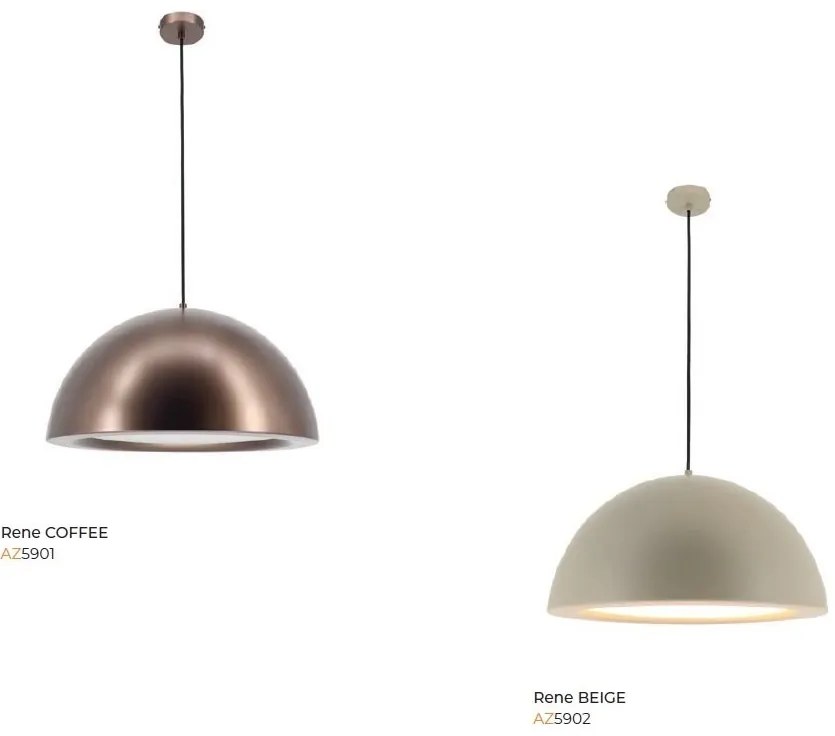 Lustra suspendata design modern RENE D-50cm coffee