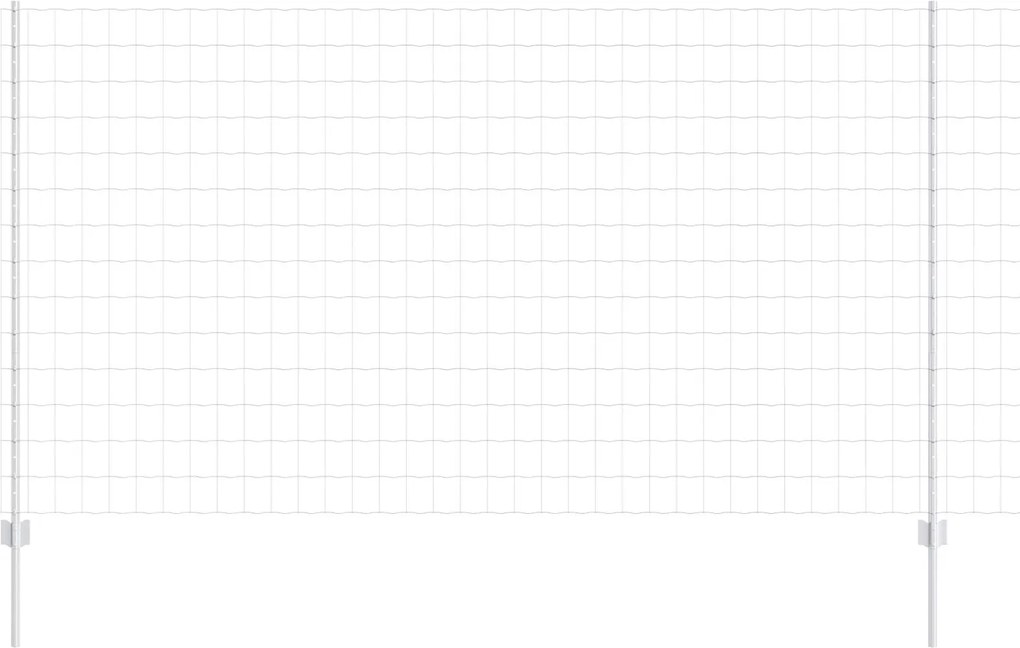 vidaXL Gard cu Stâlp Argintiu 1,4 x 10 m Oțel