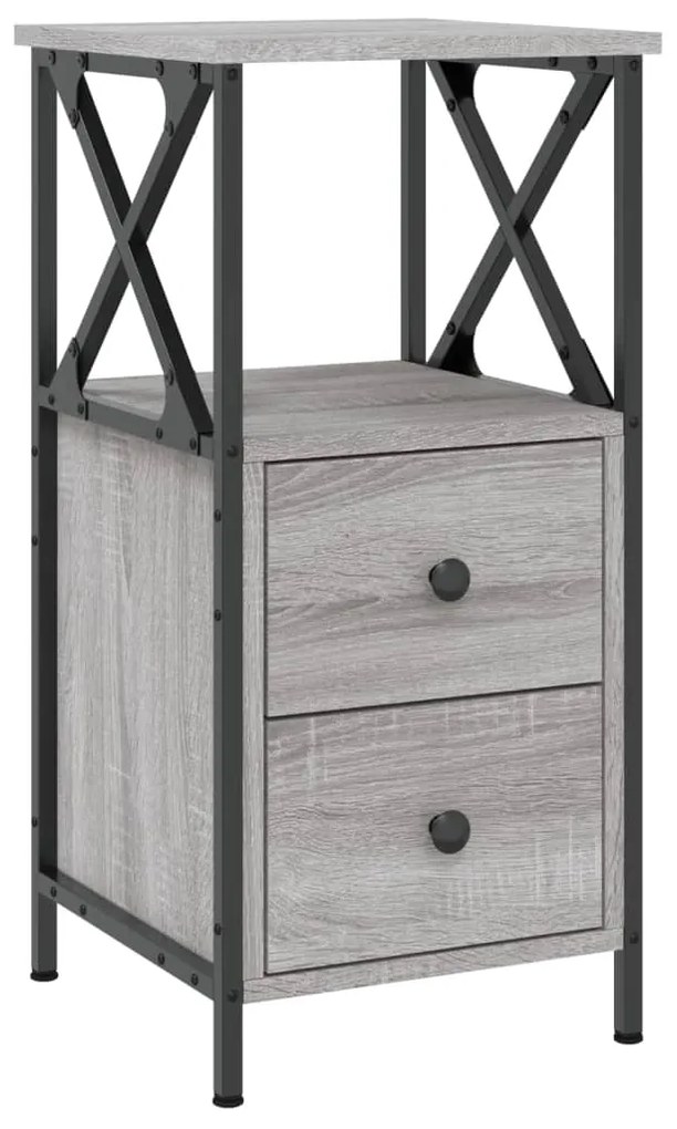 vidaXL Noptieră, gri sonoma, 34x35,5x70 cm, lemn compozit