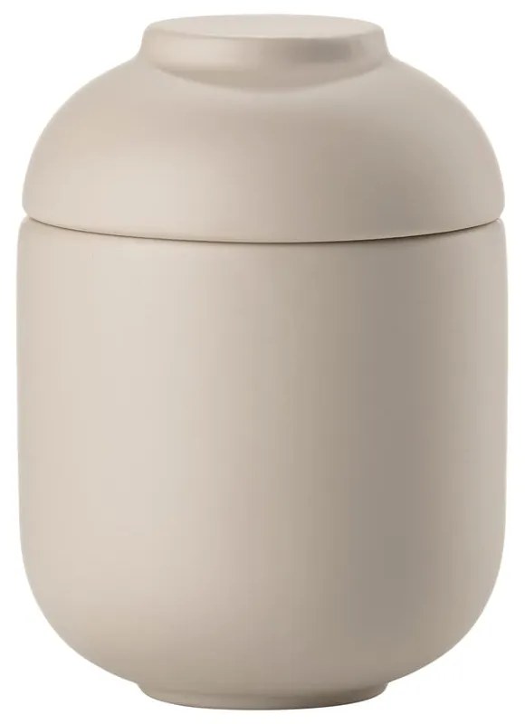 Organizator de baie bej, pentru dischete demachiante, din gresie ceramică Sensu – Zone