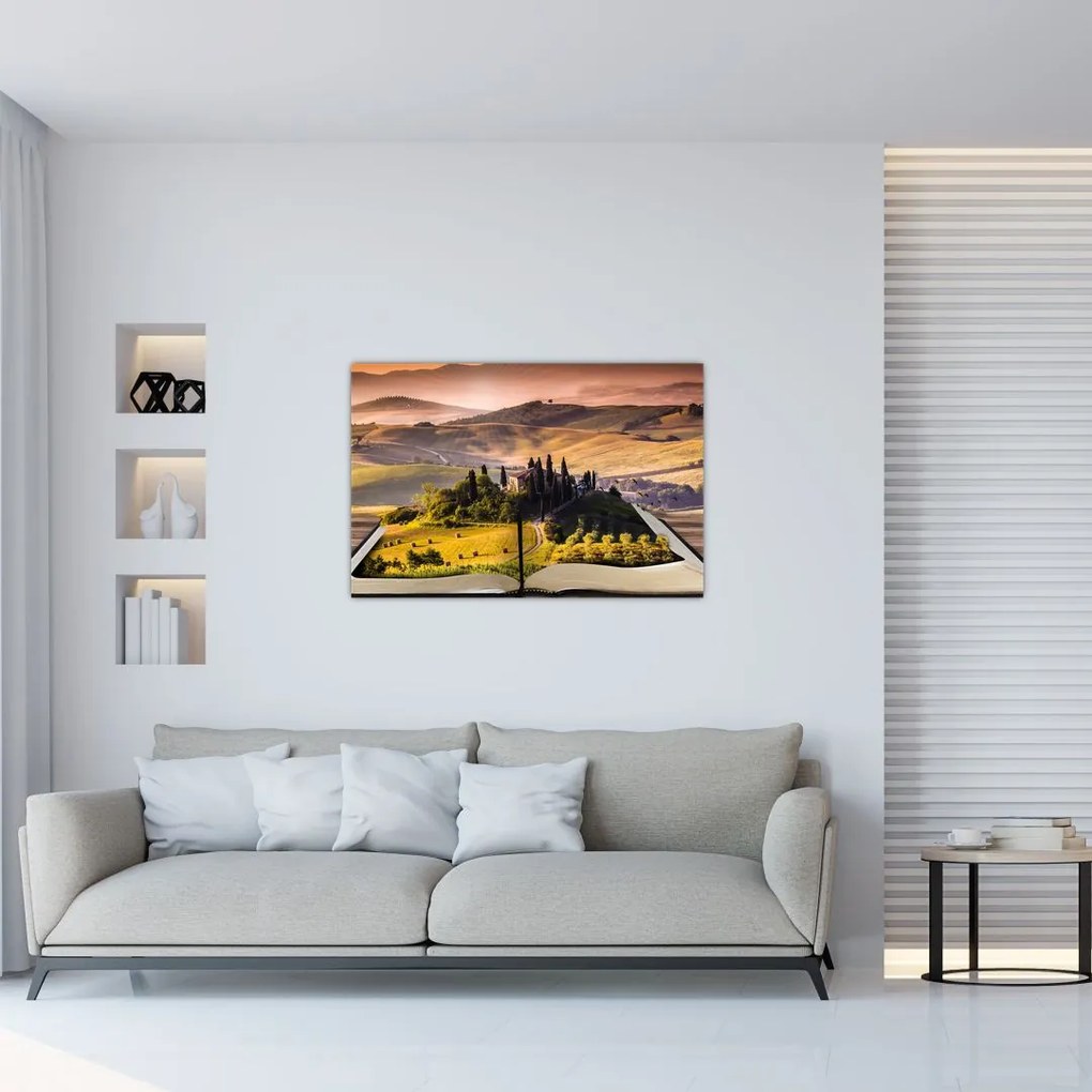 Tablou cu peisaj în carte (90x60 cm)