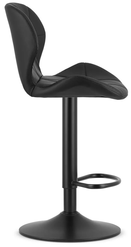 Scaun de bar din piele ecologica cu picior negru WEST, negru