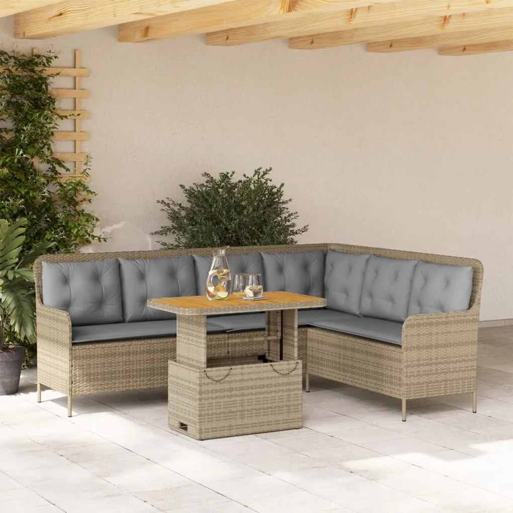 vidaXL Set canapele de grădină cu perne, 2 piese, bej, poliratan