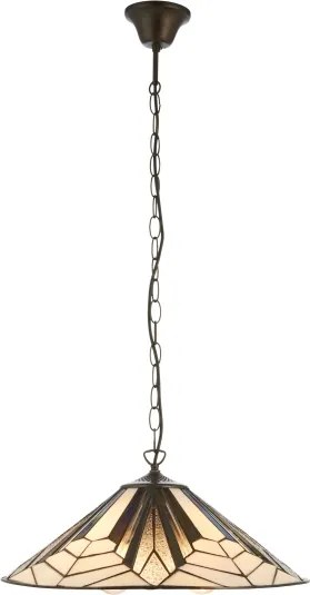 Endon 111922 - Candelabru Tiffany ASTORIA pe lanț, 3xE27/10W/230V, Ø 48 cm