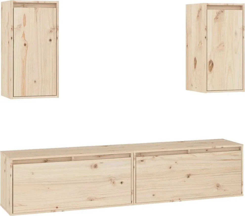 vidaXL Comode TV, 4 buc., lemn masiv de pin