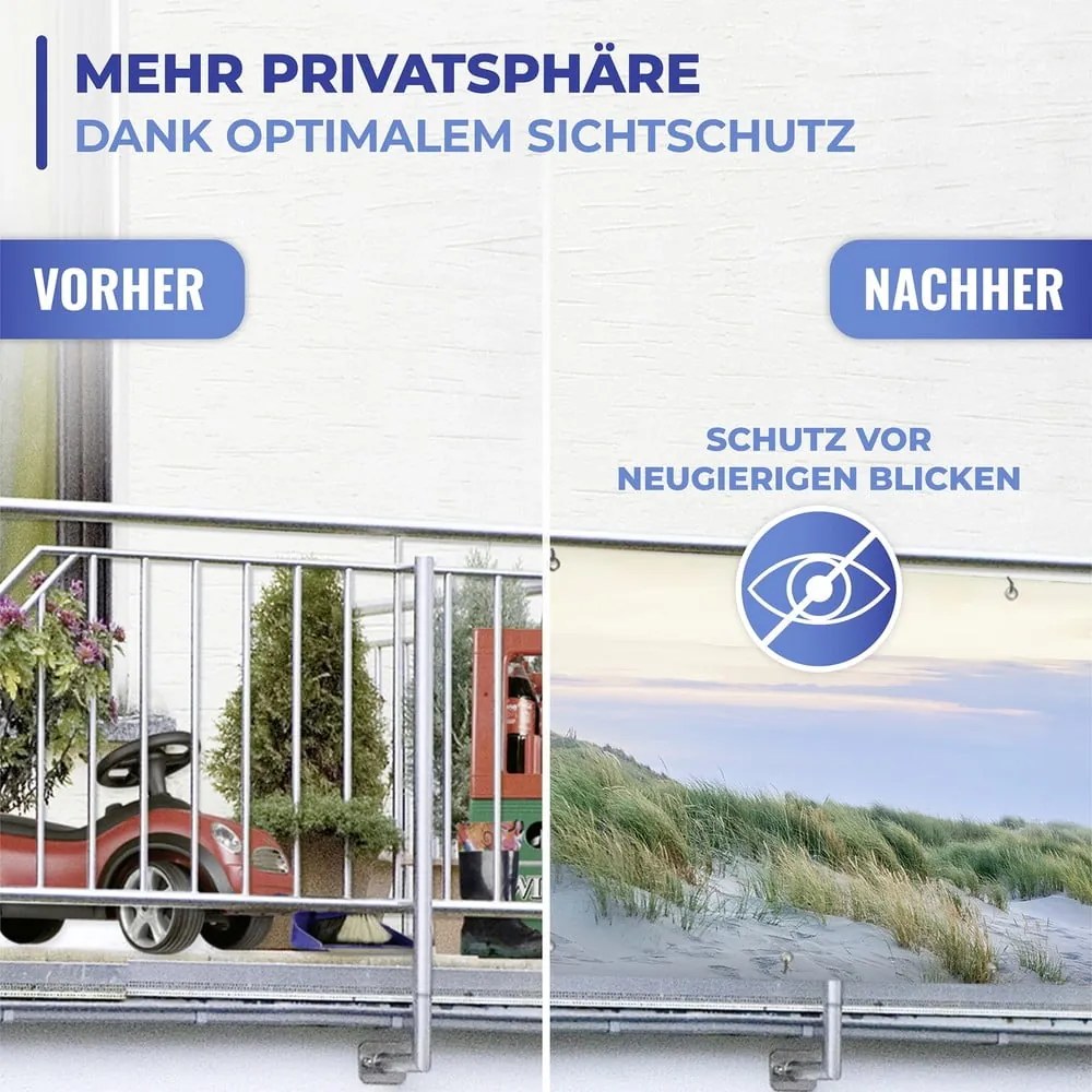 Paravan pentru balcon din plastic 500x85 cm North Sea Coast – Maximex