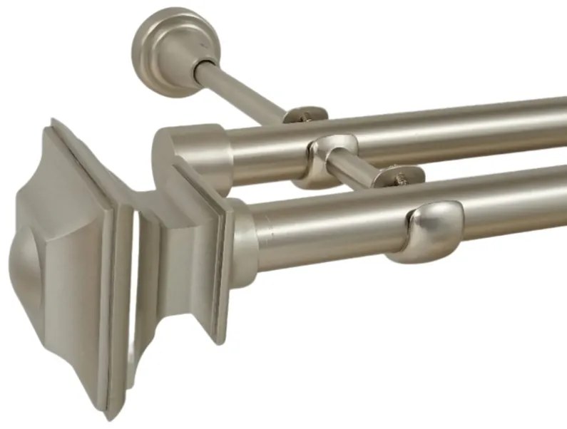 Galerie dubla fara inele VERDI 19 mm CROM MAT (Alege marime: 320 cm)
