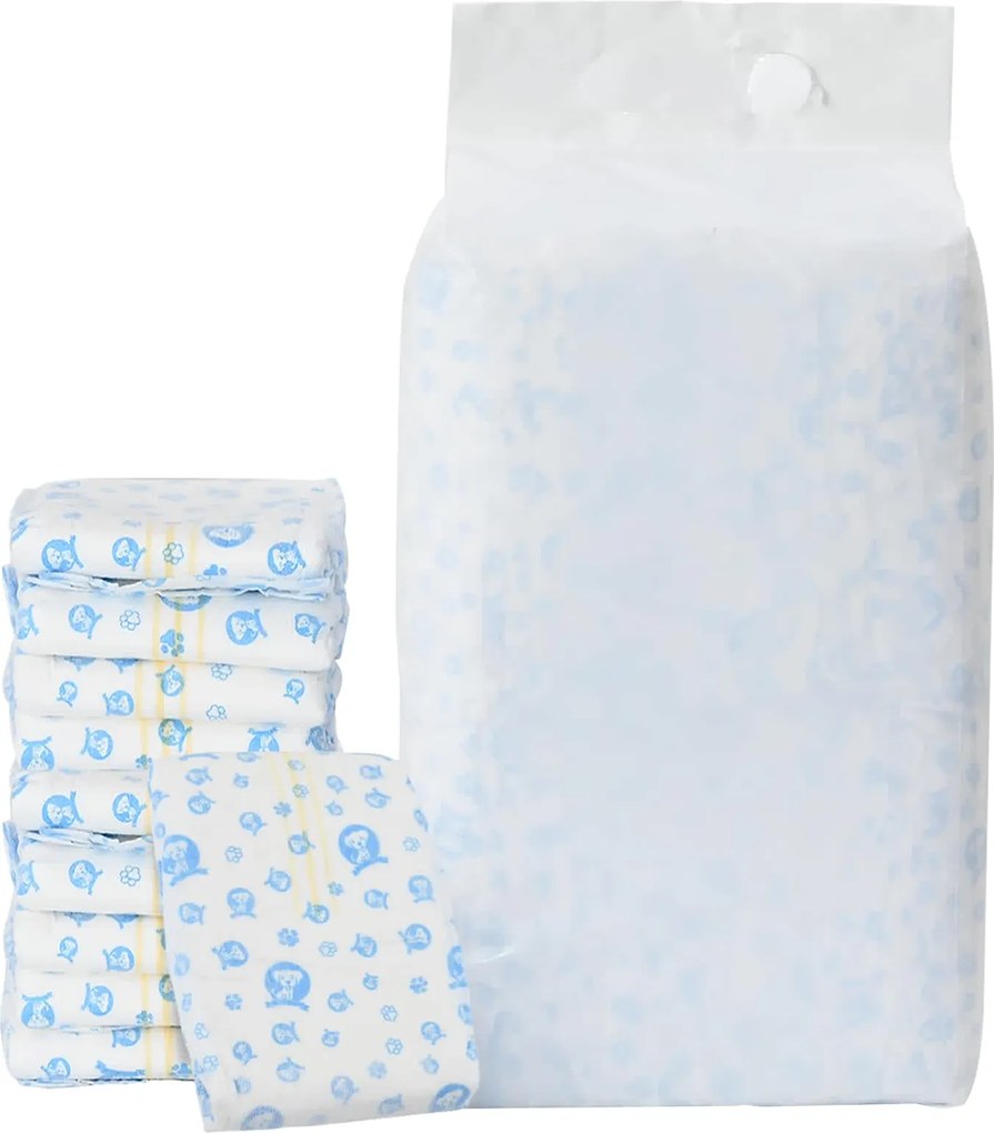 vidaXL Pampers de unică folosință pentru câini băieți 30 pcs Alb M