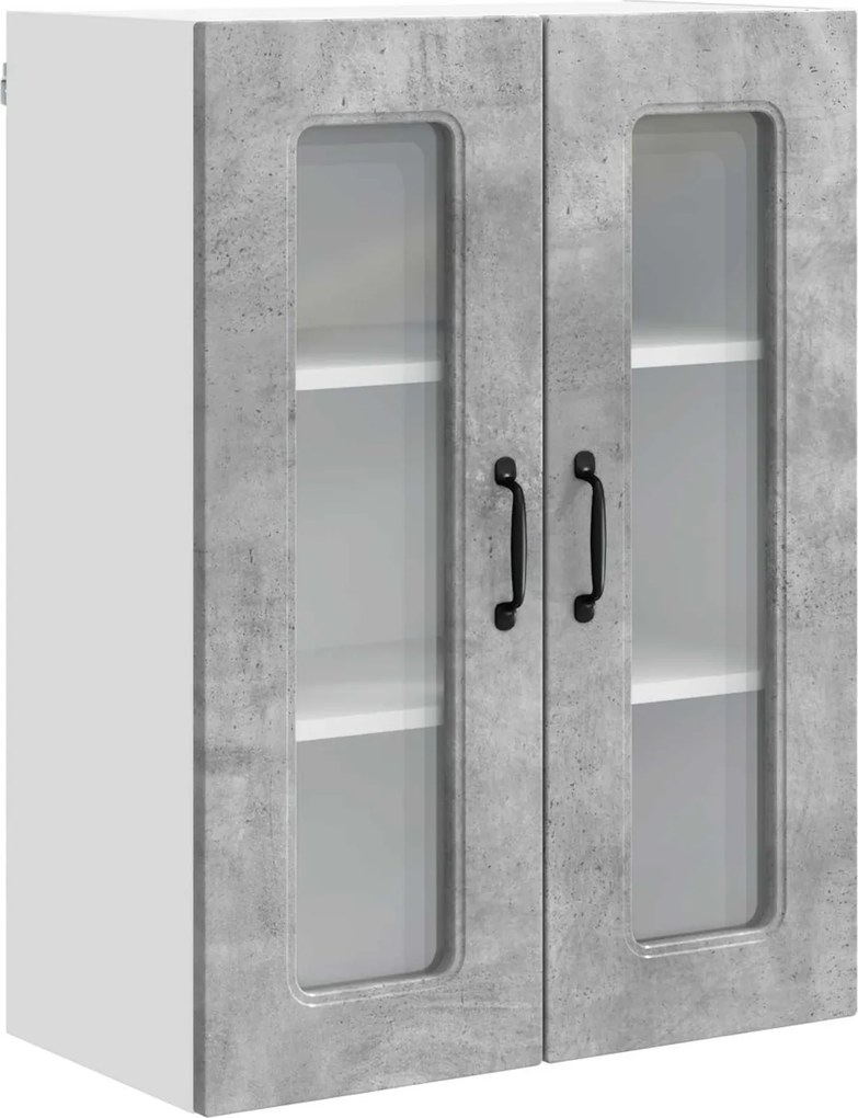 vidaXL Dulap de bucătărie Kalmar Gri din beton 60 x 31 x 80 cm