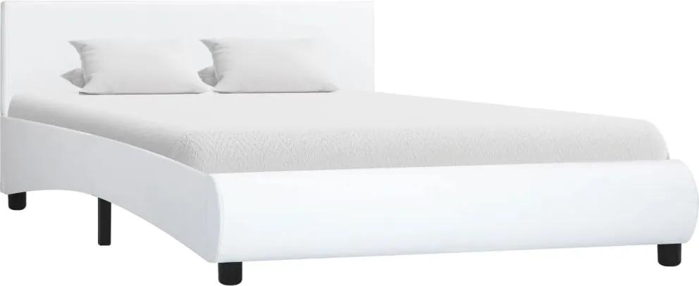 Cadru de pat, alb, 120 x 200 cm, piele ecologica
