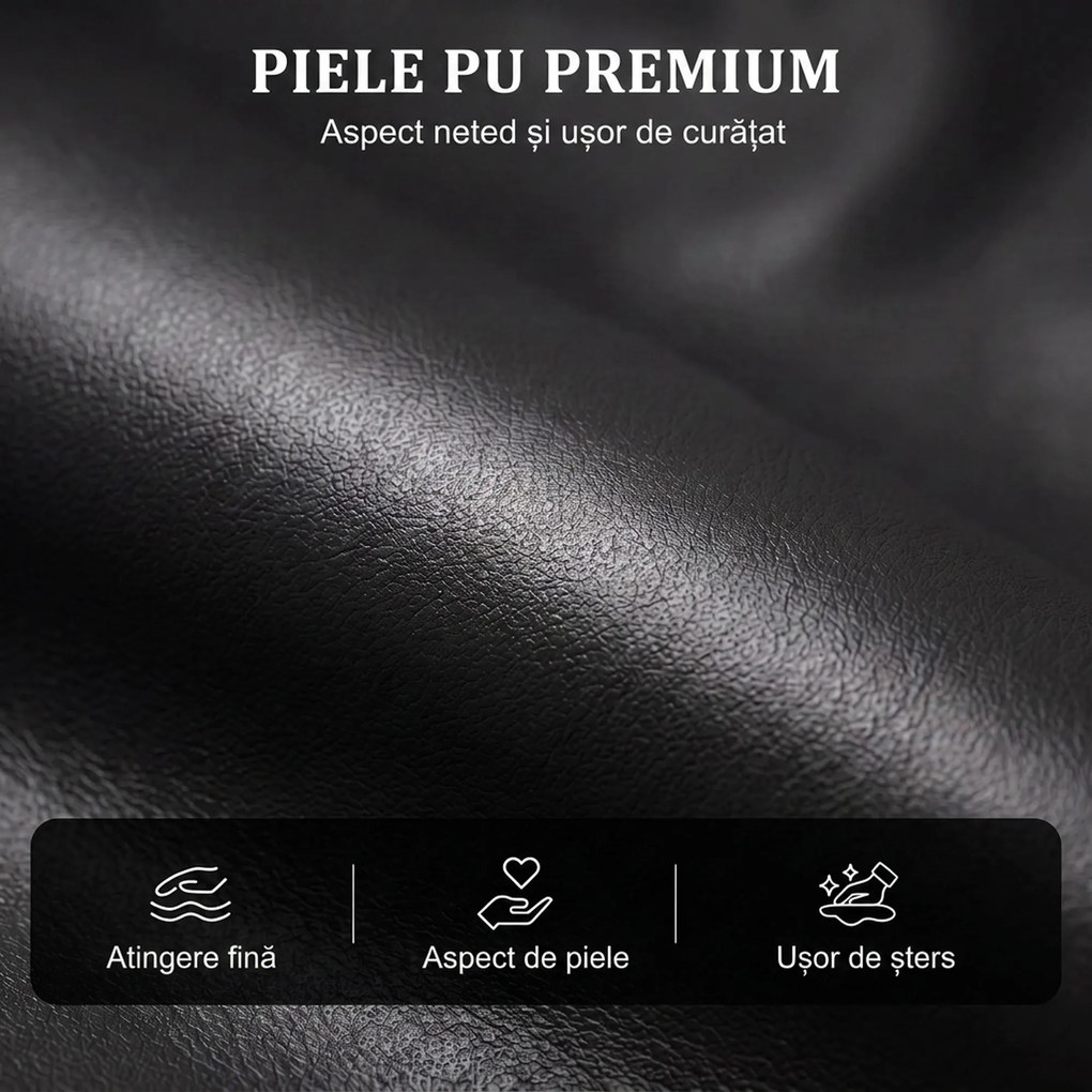 HOMCOM Fotoliu Relax Reclinabil Manual 155° cu Suport pentru Picioare, din Piele Ecologică PU, pentru Living și Dormitor, 69x91x100 cm, Negru | Aosom Romania