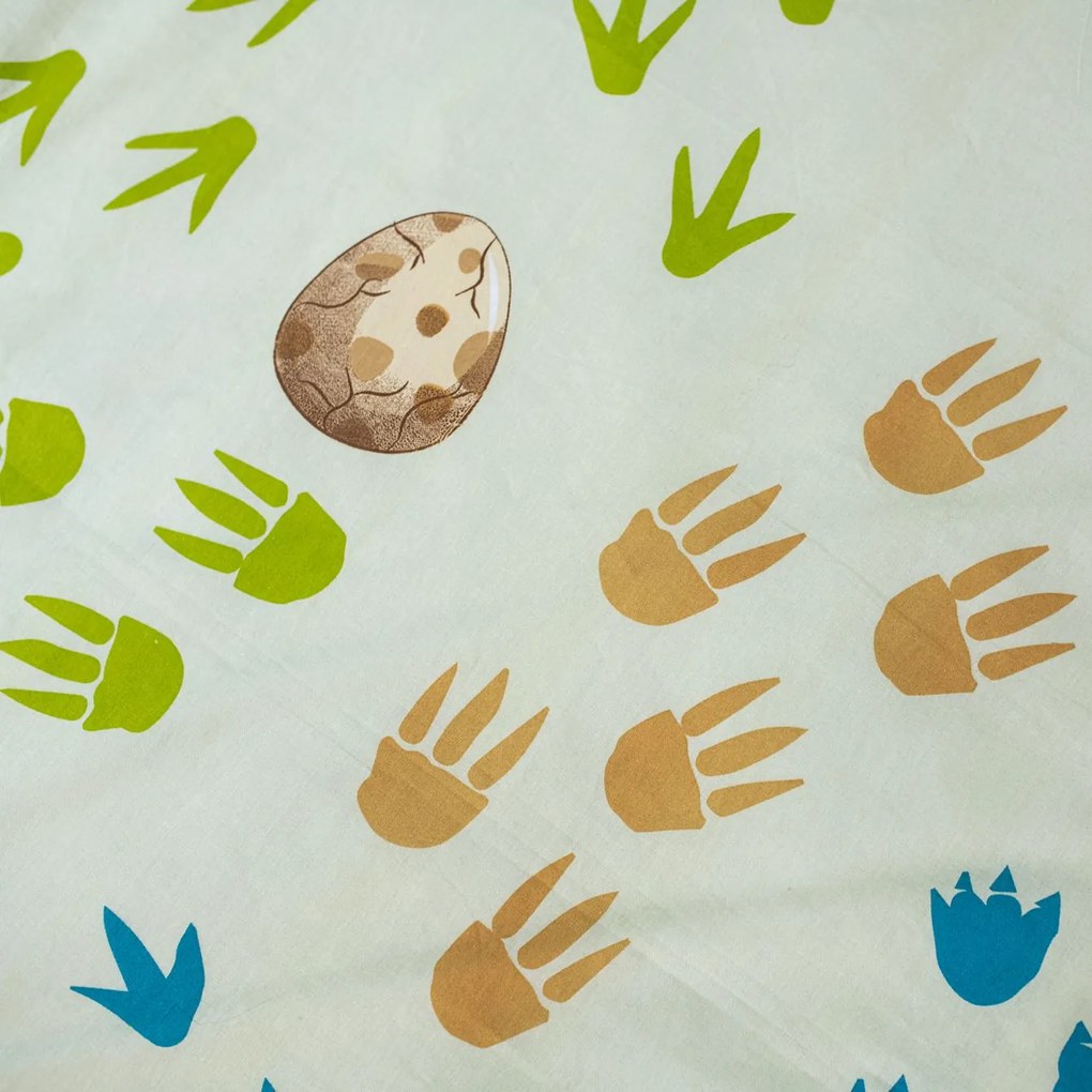 Lenjerie de pat din bumbac pentru patut DINO BABIES alba Dimensiune lenjerie de pat: 40 x 60 cm | 100 x 135 cm