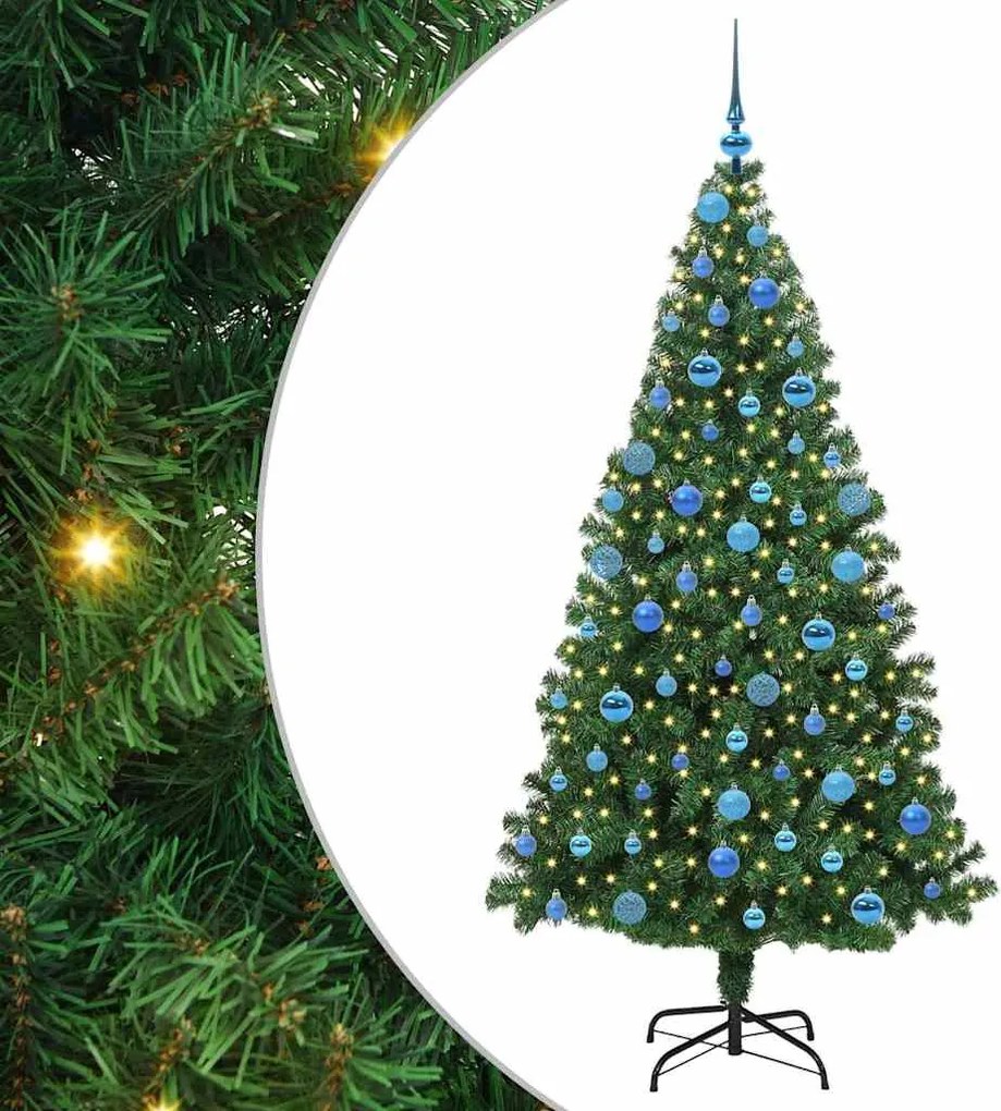 vidaXL Brad de Crăciun artificial Verde 180 cm PVC și Oțel și Plastic