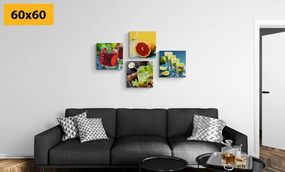 Set tablouri băuturi în culori viu colorate