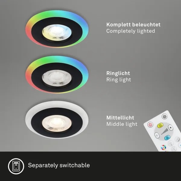 SET 3x corp de iluminat LED RGBW dimabil pentru baie LED/5W/230V IP44 Briloner + telecomandă