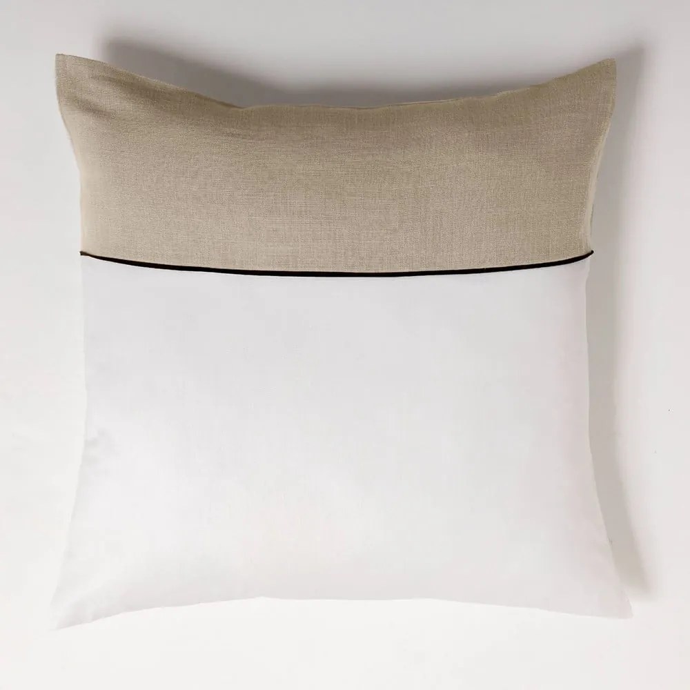 Lenjerie de pat albă-bej din bumbac pentru pat dublu, extinsă 240x220 cm Gabrielle – douceur d'intérieur