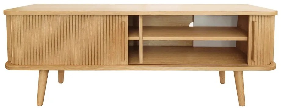 Masă TV în culoare naturală cu aspect de lemn de stejar 138x50 cm Rove – Woodman