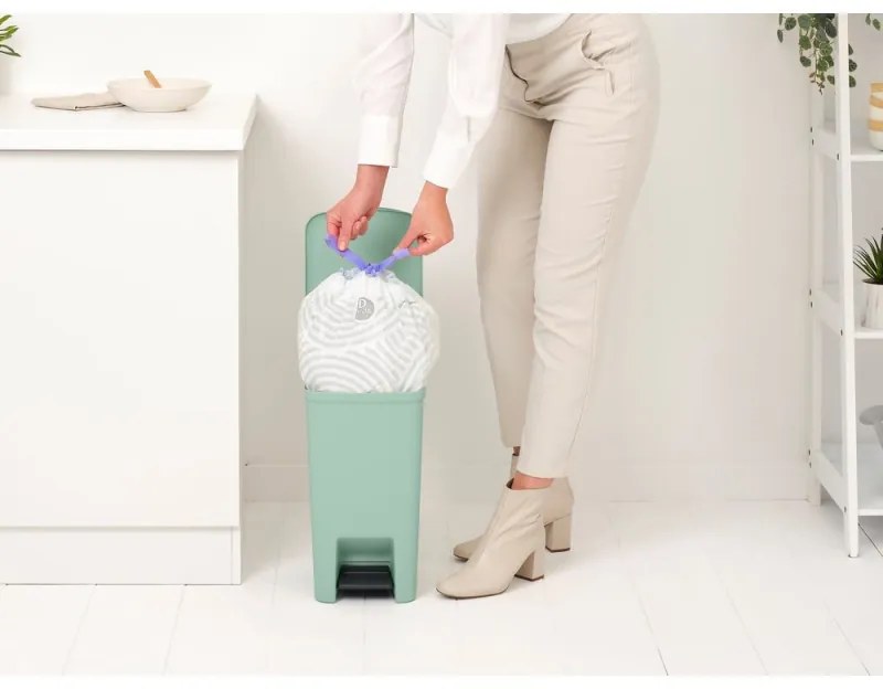 Coș cu pedală Brabantia StepUp 1008481, 16 L, Materiale ecologice, Deschidere mare, Verde deschis