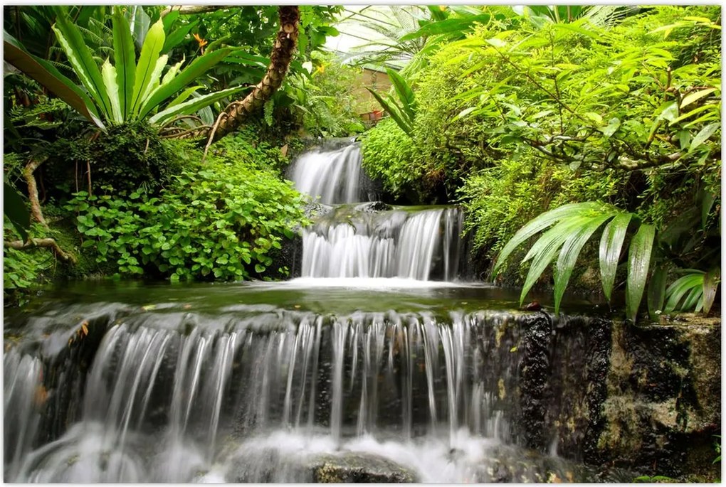 Tablou - Cascadă în pădurea tropicală (90x60 cm)
