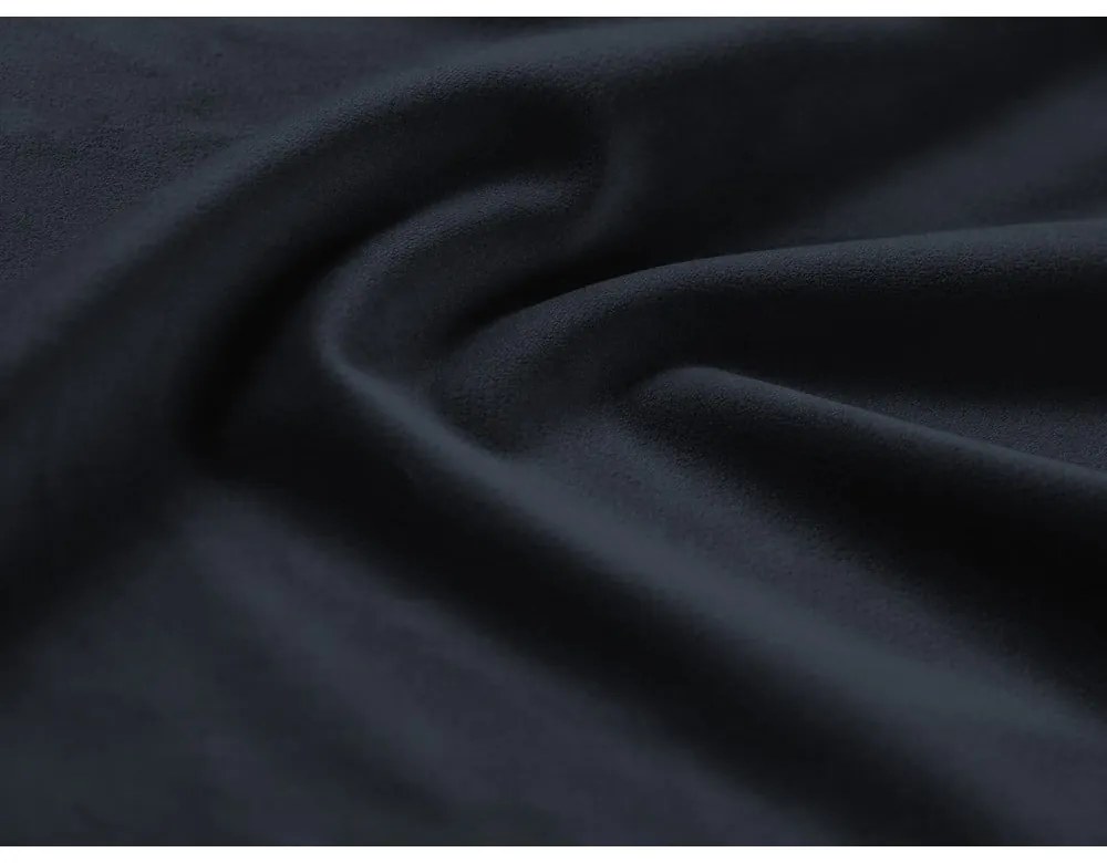 Colțar albastru închis extensibil, cu spațiu de depozitare cu tapițerie din catifea Kyoto – Cosmopolitan Design