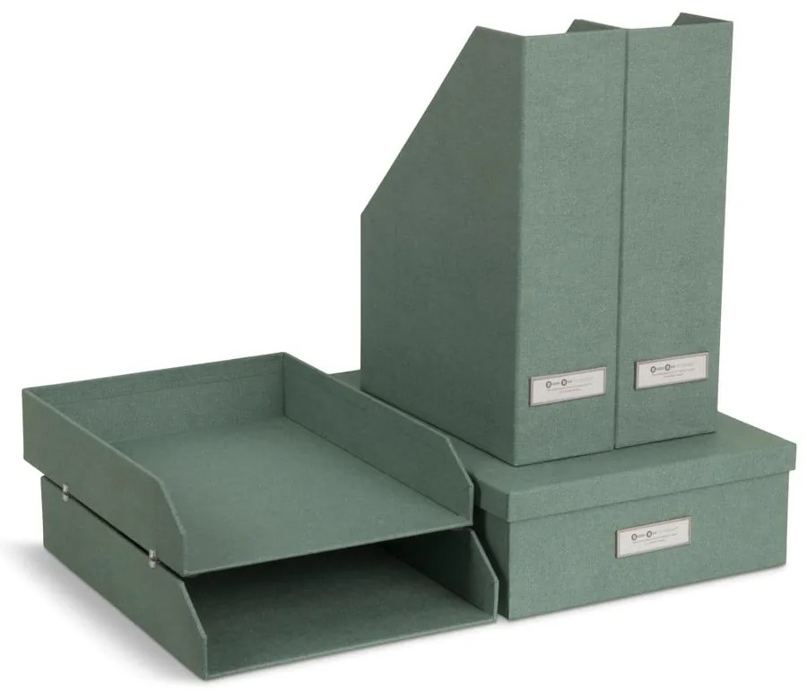 Organizatoare verzi pentru documente 5 buc. din carton Holger Canvas Paper Laminate – Bigso