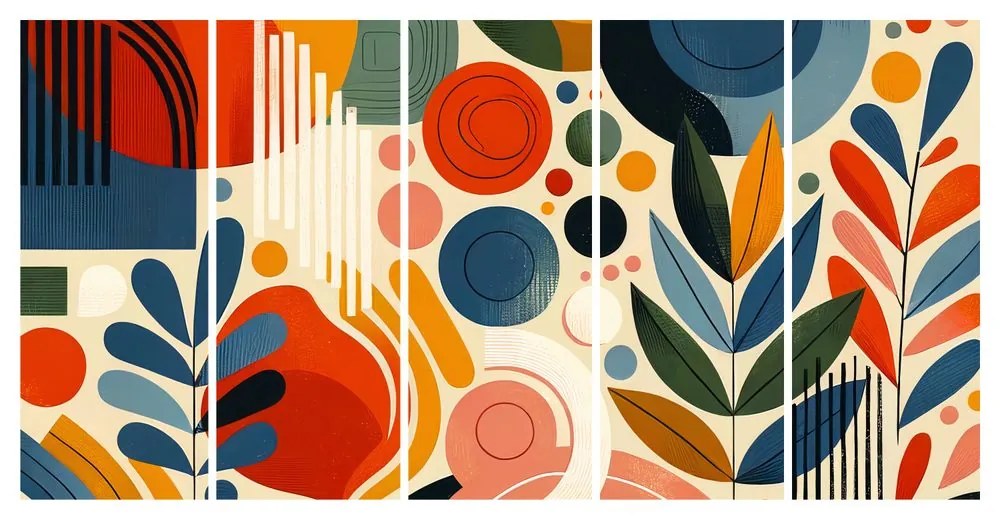 Tablou 5-piese forme abstracte moderne