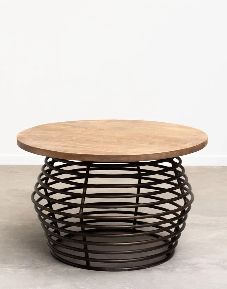 Masuta de cafea, rotunda, din lemn de mango, Spring