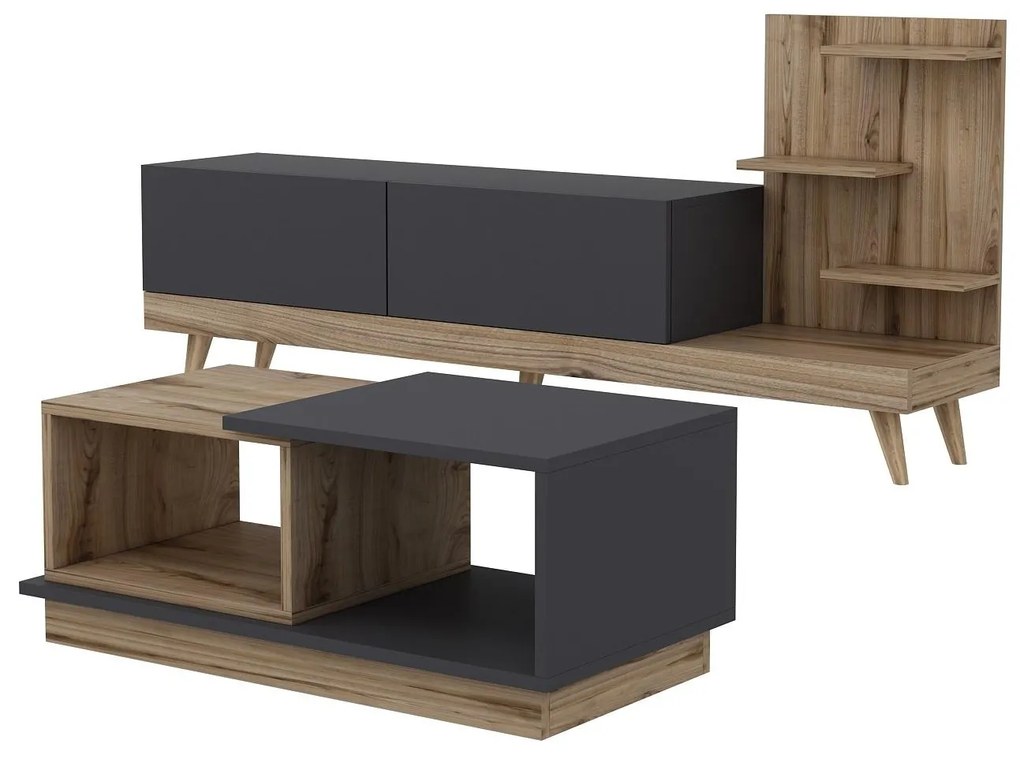 Mobilier living Dido (antracit + Nuc). 1089125