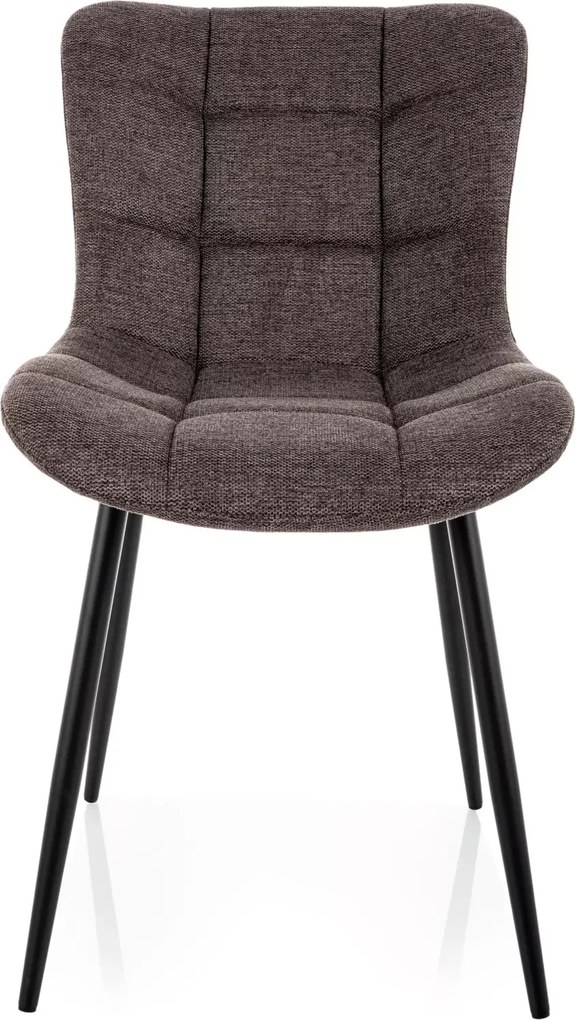 Scaun de dining tapitat ZEVORI, negru/cappuccino
